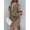 imageSHEWIN Womens Oversized Casual Pullover Long Sleeve Split Hem Drawstring Hoodies Dress With Kangaroo PocketE Brown