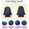 imageSHEWIN Womens Oversized Casual Pullover Long Sleeve Split Hem Drawstring Hoodies Dress With Kangaroo PocketE Navy Blue