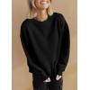 imageSHEWIN Womens Oversized Sweatshirt Fall Fashion 2024 Long Sleeve Tops Casual Crewneck Sweatshirts with PocketsBlack