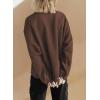 imageSHEWIN Womens Oversized Sweatshirt Fall Fashion 2024 Long Sleeve Tops Casual Crewneck Sweatshirts with PocketsCoffee