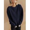 imageSHEWIN Womens Oversized Sweatshirt Fall Fashion 2024 Long Sleeve Tops Casual Crewneck Sweatshirts with PocketsNavy Blue