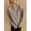 imageSHEWIN Womens Oversized Sweatshirt Fall Fashion 2024 Long Sleeve Tops Casual Crewneck Sweatshirts with PocketsParchment