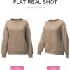 imageSHEWIN Womens Oversized Sweatshirt Fall Fashion 2024 Long Sleeve Tops Casual Crewneck Sweatshirts with PocketsParchment