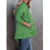 imageSHEWIN Womens Oversized Sweatshirt Hoodies Casual Button V Neck Hooded Pullover Tops with PocketBgreen
