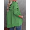 imageSHEWIN Womens Oversized Sweatshirt Hoodies Casual Button V Neck Hooded Pullover Tops with PocketBgreen