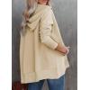 imageSHEWIN Womens Oversized Sweatshirt Hoodies Casual Button V Neck Hooded Pullover Tops with PocketBkhaki