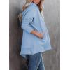 imageSHEWIN Womens Oversized Sweatshirt Hoodies Casual Button V Neck Hooded Pullover Tops with PocketBsky Blue