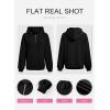 imageSHEWIN Womens Quarter Zip Hoodies Oversized Sweatshirt Long Sleeve Lightweight Pullover TopsBlack