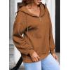 imageSHEWIN Womens Quarter Zip Hoodies Oversized Sweatshirt Long Sleeve Lightweight Pullover TopsBrown