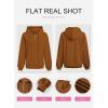 imageSHEWIN Womens Quarter Zip Hoodies Oversized Sweatshirt Long Sleeve Lightweight Pullover TopsBrown