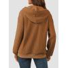 imageSHEWIN Womens Quarter Zip Hoodies Oversized Sweatshirt Long Sleeve Lightweight Pullover TopsBrown