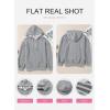 imageSHEWIN Womens Quarter Zip Hoodies Oversized Sweatshirt Long Sleeve Lightweight Pullover TopsGray