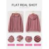 imageSHEWIN Womens Quarter Zip Hoodies Oversized Sweatshirt Long Sleeve Lightweight Pullover TopsPink