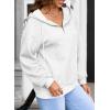 imageSHEWIN Womens Quarter Zip Hoodies Oversized Sweatshirt Long Sleeve Lightweight Pullover TopsWhite
