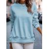 imageSHEWIN Womens Sweatshirt Casual Long Sleeve Lightweight Pullover Tops Loose Crewneck Sweatshirts with Side SlitB Mist Blue