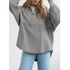 imageSHEWIN Womens Sweatshirt Casual Waffle Knit Half Zip Pullover Loose Long Sleeve Tops Fall Outfit Clothes 2024Light Grey