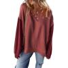 imageSHEWIN Sweatshirt for Women Casual Long Sleeve Crewneck Lightweight Pullover Tops Loose SweatshirtsRed