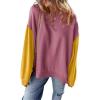 imageSHEWIN Sweatshirt for Women Casual Long Sleeve Crewneck Lightweight Pullover Tops Loose SweatshirtsRose