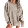 imageSHEWIN Women Casual Oversized Long Sleeve Crewneck Sweatshirts Pullover Tops SXXLLight Khaki