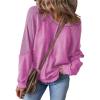imageSHEWIN Womens Fashion Waffle Knit Sweatshirt Casual Crewneck Long Sleeve Reverse Seam Oversized Pullover SweatshirtsRose