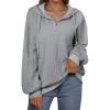 imageSHEWIN Womens Quarter Zip Hoodies Oversized Sweatshirt Long Sleeve Lightweight Pullover TopsGray