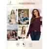 imageSHEWIN Sweaters for Women Casual Crew Neck Long Sleeve Crochet Pullover Tops SweaterBurgundy