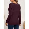 imageSHEWIN Sweaters for Women Casual Crew Neck Long Sleeve Crochet Pullover Tops SweaterBurgundy