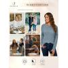 imageSHEWIN Sweaters for Women Casual Crew Neck Long Sleeve Crochet Pullover Tops SweaterDusk Blue