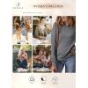 imageSHEWIN Sweaters for Women Casual Crew Neck Long Sleeve Crochet Pullover Tops SweaterGray