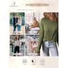 imageSHEWIN Sweaters for Women Casual Crew Neck Long Sleeve Crochet Pullover Tops SweaterMoss Green
