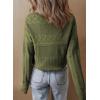 imageSHEWIN Sweaters for Women Casual Crew Neck Long Sleeve Crochet Pullover Tops SweaterMoss Green