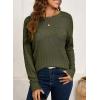 imageSHEWIN Sweaters for Women Casual Crew Neck Long Sleeve Crochet Pullover Tops SweaterMoss Green