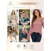 imageSHEWIN Sweaters for Women Casual Crew Neck Long Sleeve Crochet Pullover Tops SweaterPeach Blossom