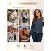 imageSHEWIN Sweaters for Women Casual Crew Neck Long Sleeve Crochet Pullover Tops SweaterSail Blue