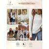 imageSHEWIN Sweaters for Women Casual Crew Neck Long Sleeve Crochet Pullover Tops SweaterWhite