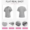 imageSHEWIN Womens Casual V Neck Waffle Knit Tops Short Sleeve T Shirts Loose BlousesB Grey