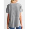 imageSHEWIN Womens Casual V Neck Waffle Knit Tops Short Sleeve T Shirts Loose BlousesB Grey