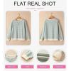 imageSHEWIN Womens Sweatshirt Striped Crew Neck Casual Long Sleeve Fall Tops for Women 2024Apricot and Light Blue Stripe