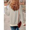 imageSHEWIN Womens Sweatshirt Striped Crew Neck Casual Long Sleeve Fall Tops for Women 2024Apricot and Light Blue Stripe