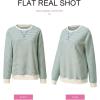 imageSHEWIN Womens Sweatshirt Striped Crew Neck Casual Long Sleeve Fall Tops for Women 2024Apricot and Light Blue Stripe