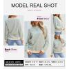 imageSHEWIN Womens Sweatshirt Striped Crew Neck Casual Long Sleeve Fall Tops for Women 2024Apricot and Light Blue Stripe