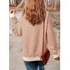 imageSHEWIN Womens Sweatshirt Striped Crew Neck Casual Long Sleeve Fall Tops for Women 2024Apricot and Red Stripe