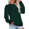 imageSHEWIN Womens Sweatshirt Striped Crew Neck Casual Long Sleeve Fall Tops for Women 2024White and Dark Green Stripe