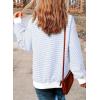imageSHEWIN Womens Sweatshirt Striped Crew Neck Casual Long Sleeve Fall Tops for Women 2024White and Purple Stripe