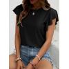 imageSHEWIN Womens Summer Tops Casual Ruffle Short Sleeve T Shirts Loose Dressy BlousesBlack