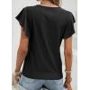 imageSHEWIN Womens Summer Tops Casual Ruffle Short Sleeve T Shirts Loose Dressy BlousesBlack