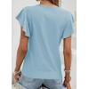imageSHEWIN Womens Summer Tops Casual Ruffle Short Sleeve T Shirts Loose Dressy BlousesBlue