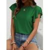 imageSHEWIN Womens Summer Tops Casual Ruffle Short Sleeve T Shirts Loose Dressy BlousesDark Green
