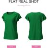 imageSHEWIN Womens Summer Tops Casual Ruffle Short Sleeve T Shirts Loose Dressy BlousesDark Green