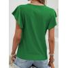 imageSHEWIN Womens Summer Tops Casual Ruffle Short Sleeve T Shirts Loose Dressy BlousesDark Green